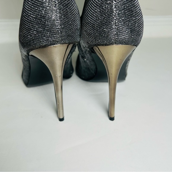 Guess silver sparkly high heel pointed toe sock boots - Picture 12 of 12